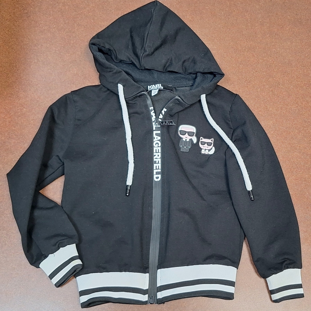 Karl Lagerfeld Black and Gray Kids Jacket